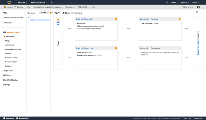 aws lambda in golang